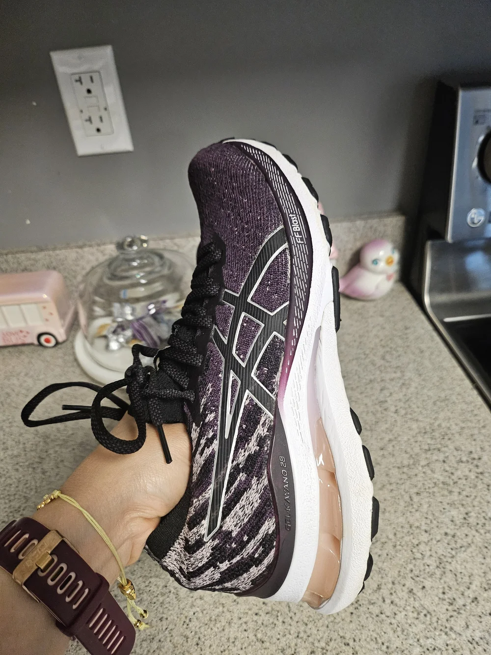 ASICS Women's Purple Knit Running Shoes